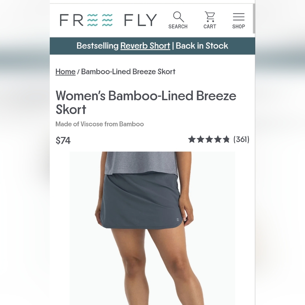 Free Fly Bamboo-Liner women's skort